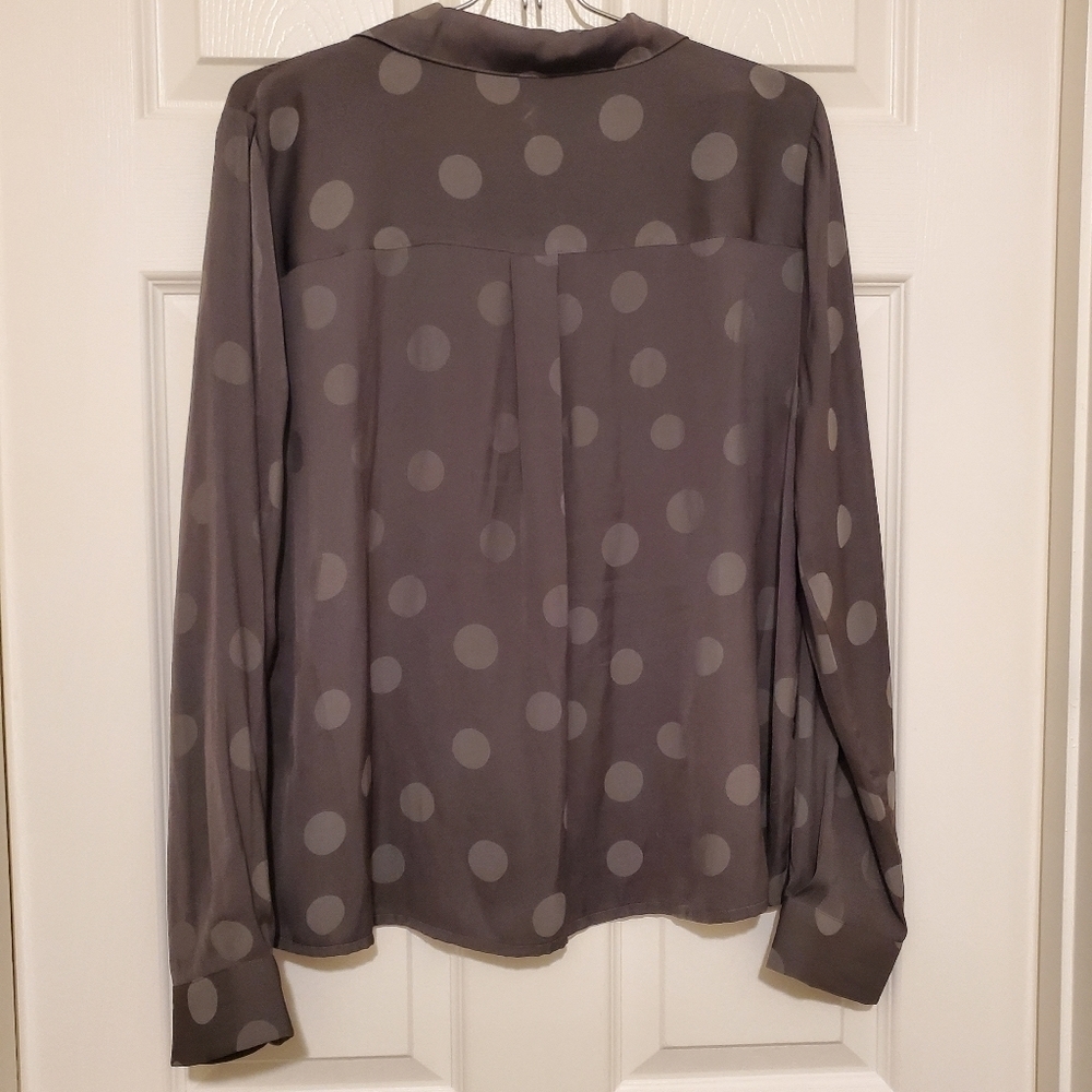 Madewell Jacquard Dot Pajama Shirt Sz Large Olive Green - Picture 6 of 8